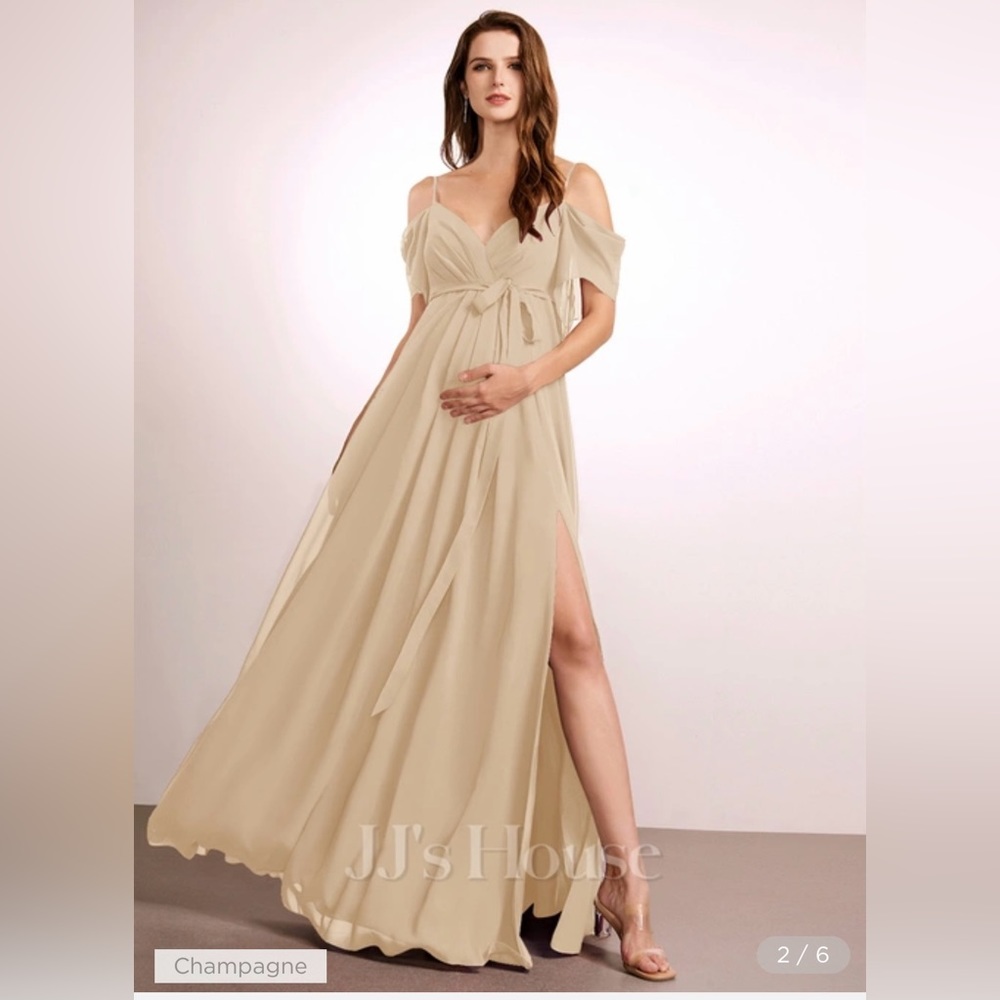 Champagne Maternity Gown/Bridesmaid Dress